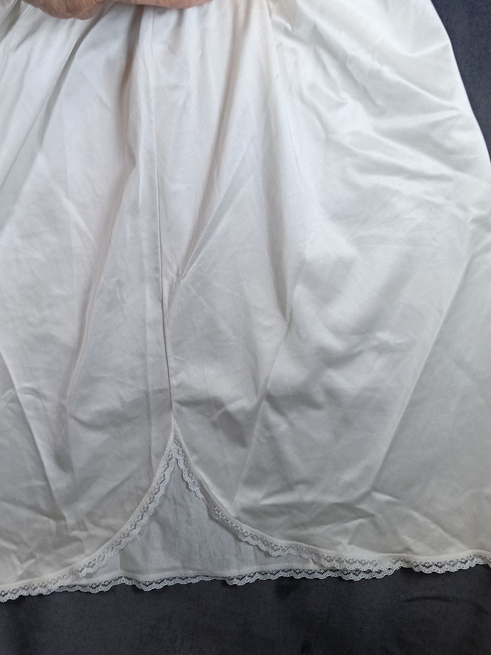 Vanity Fair White Satin-Look Half Slip - Picture 3 of 3